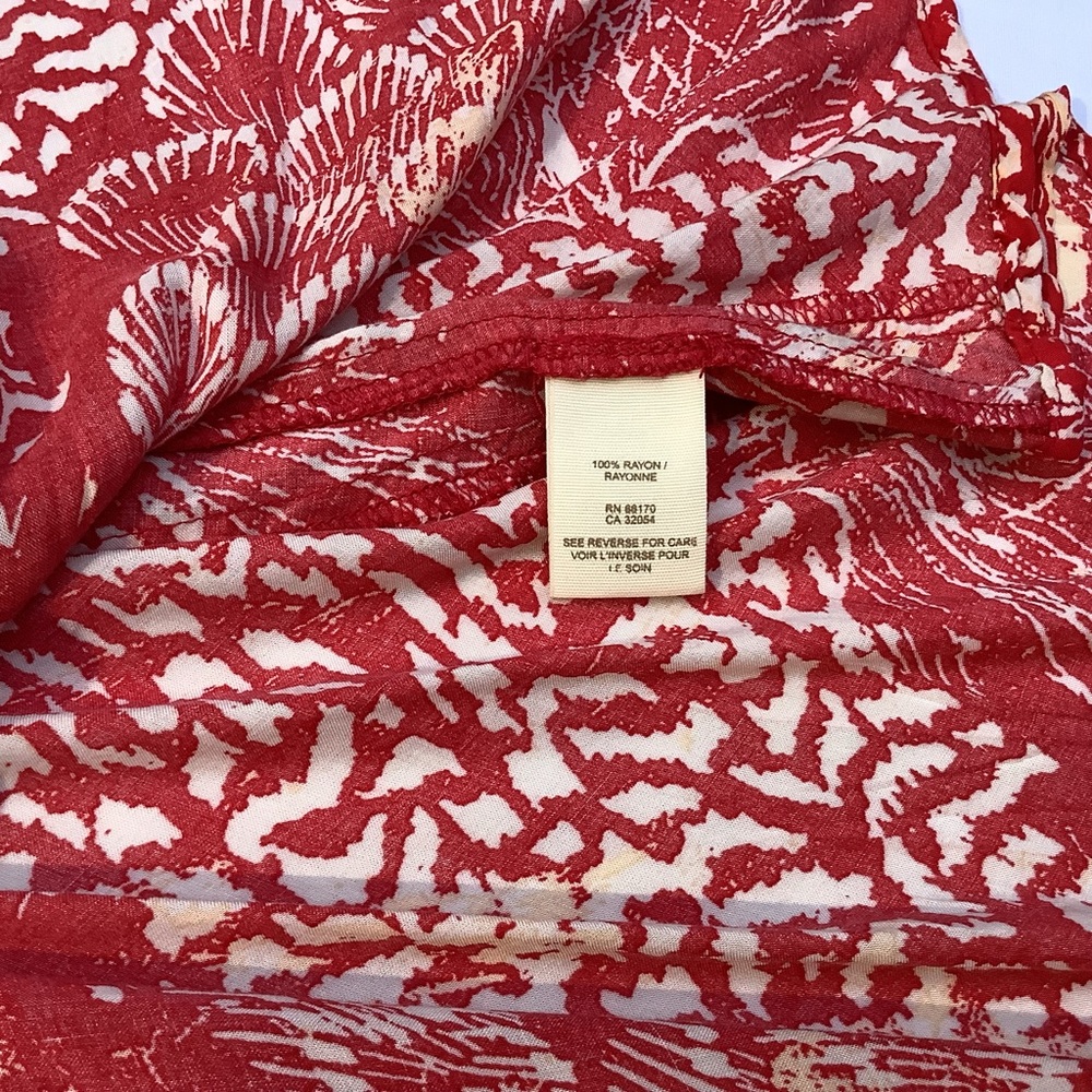 Lost in the 🔥 Free People Scoop Neck Sleeveless Beach Print Dress Red XS - Picture 10 of 14